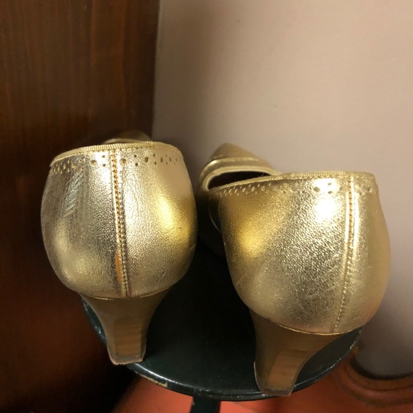 Vintage 1960's shoes Balli heels gold rockabilly with original box Size 6.5 - Picture 7 of 15